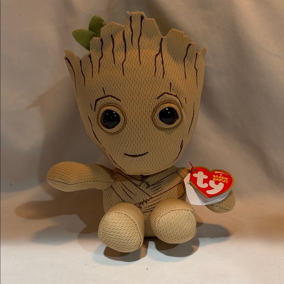 Ty Other - Ty Groot Tan Plush Toy with Green Accent